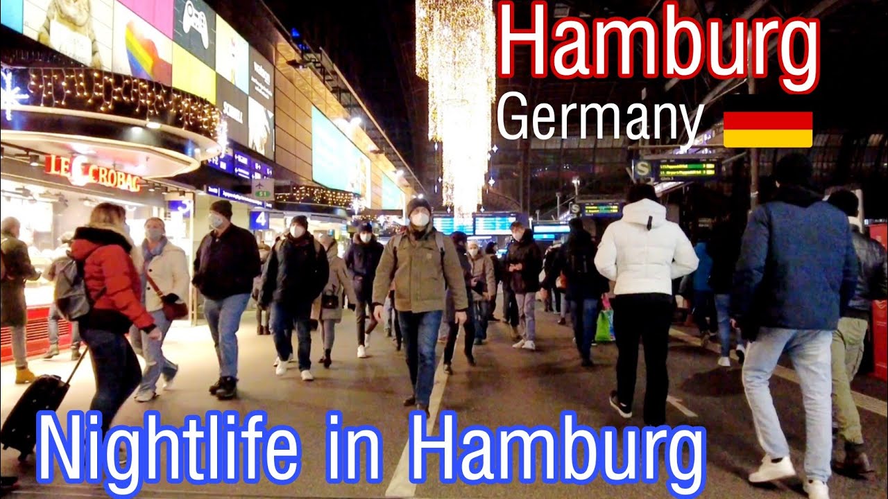 Germany - Nightlife in Hamburg - Walking Tour Hamburg - 2022 4k