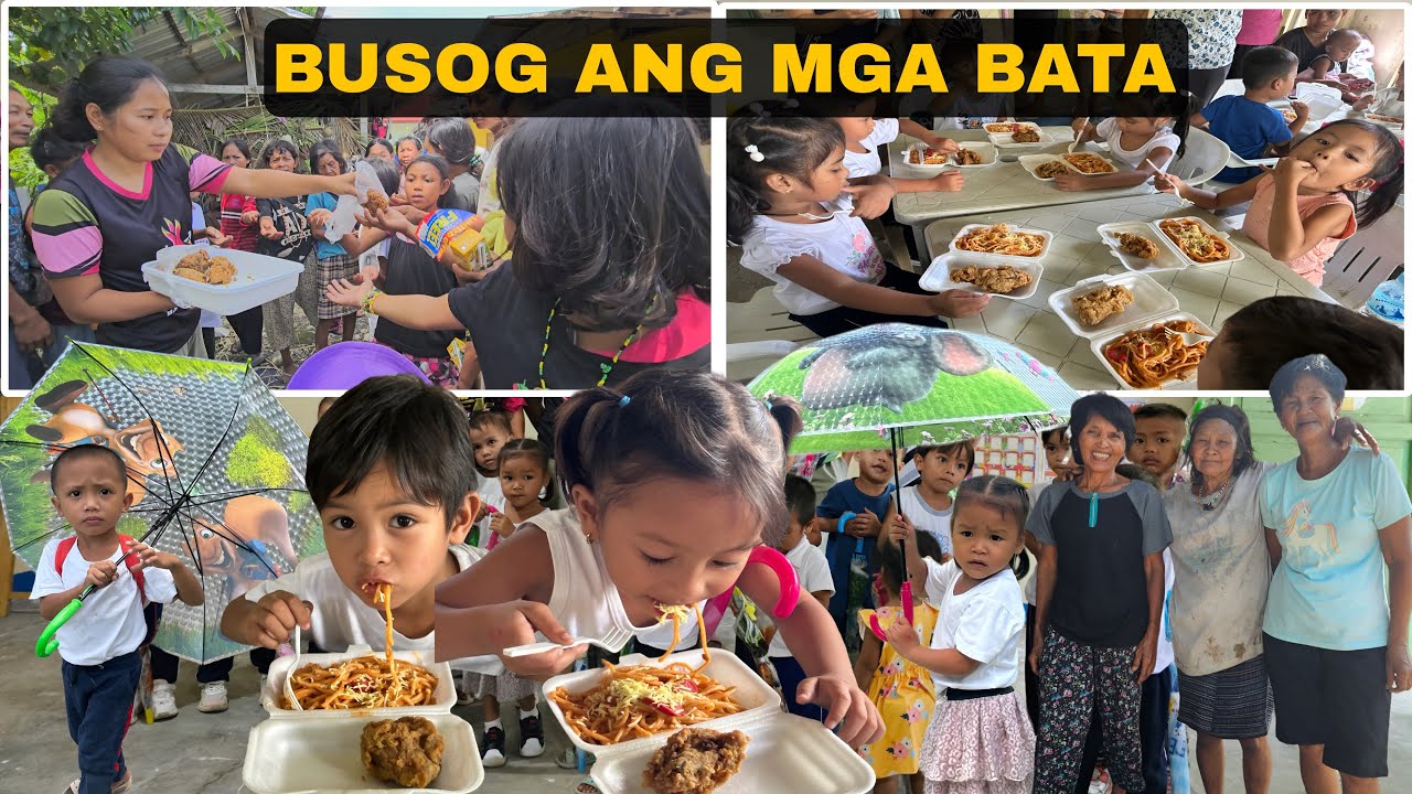 Spaghetti at chicken joy at payong pinamigay natin sa mga bata | May nagbigay ng tulong kay ina 