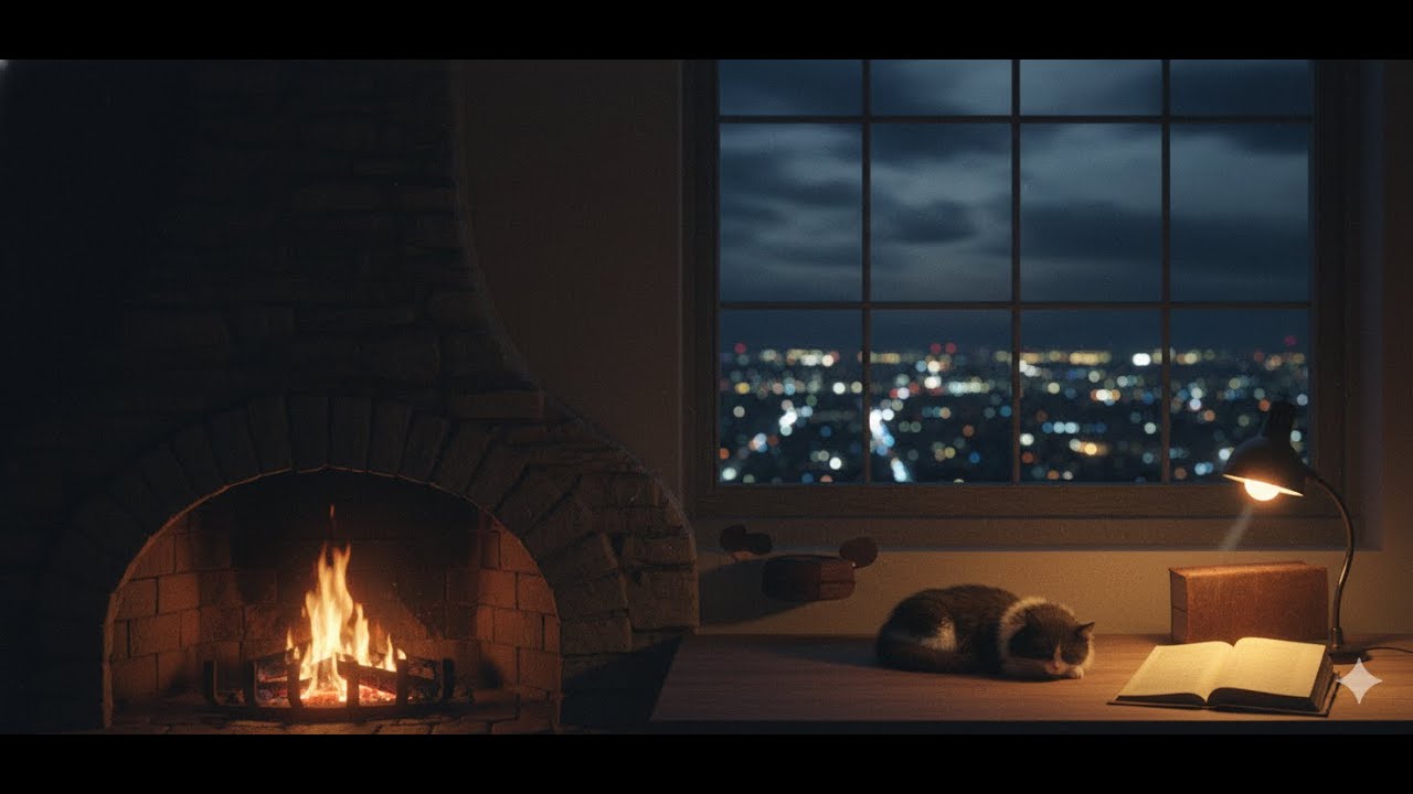 A fiery snow - sounds to relax/study/sleep to