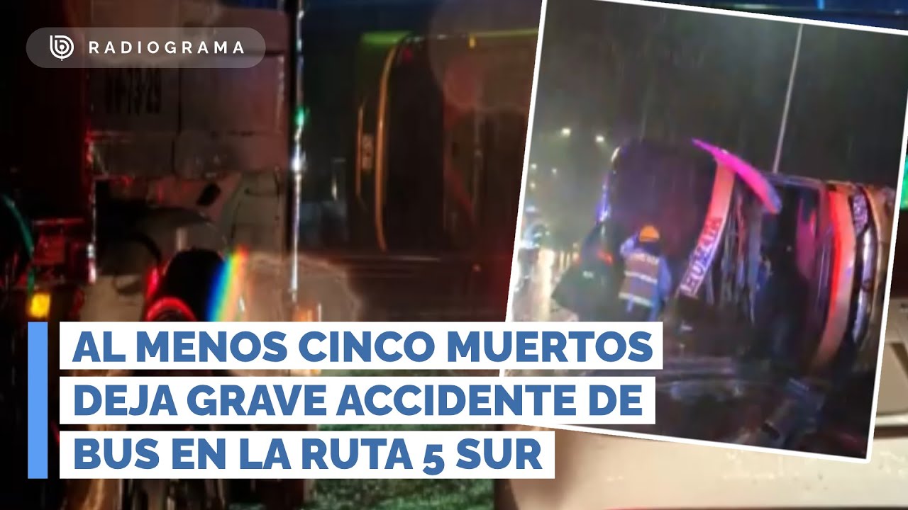 Al menos cinco muertos deja grave accidente de bus en la Ruta 5 Sur a la altura de San Fernando (RD)