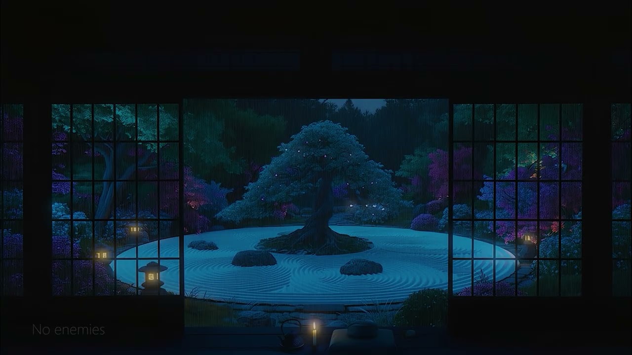Rain Sounds for Sleep & Study | Japanese Zen Garden | No Music Relaxing Ambience (4K)