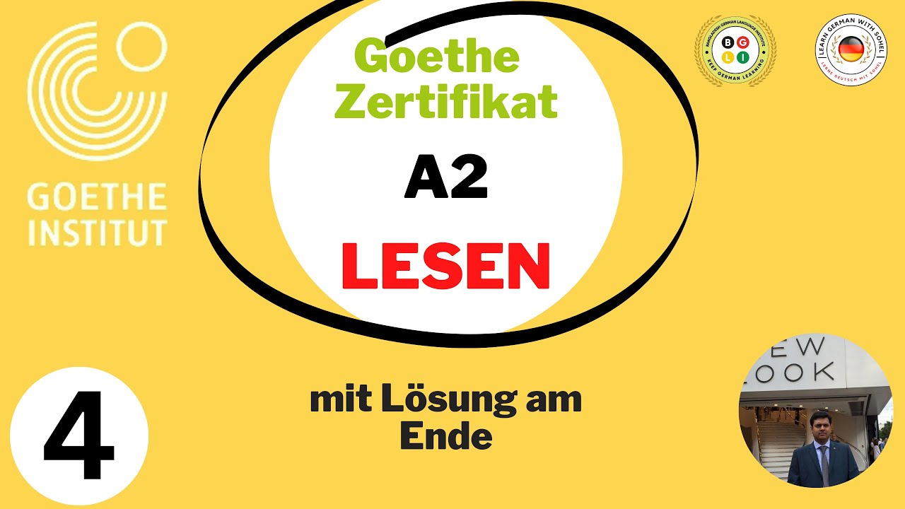 Goethe Zertifikat A2 || LESEN Modelltest mit Lösung am Ende || Test-4