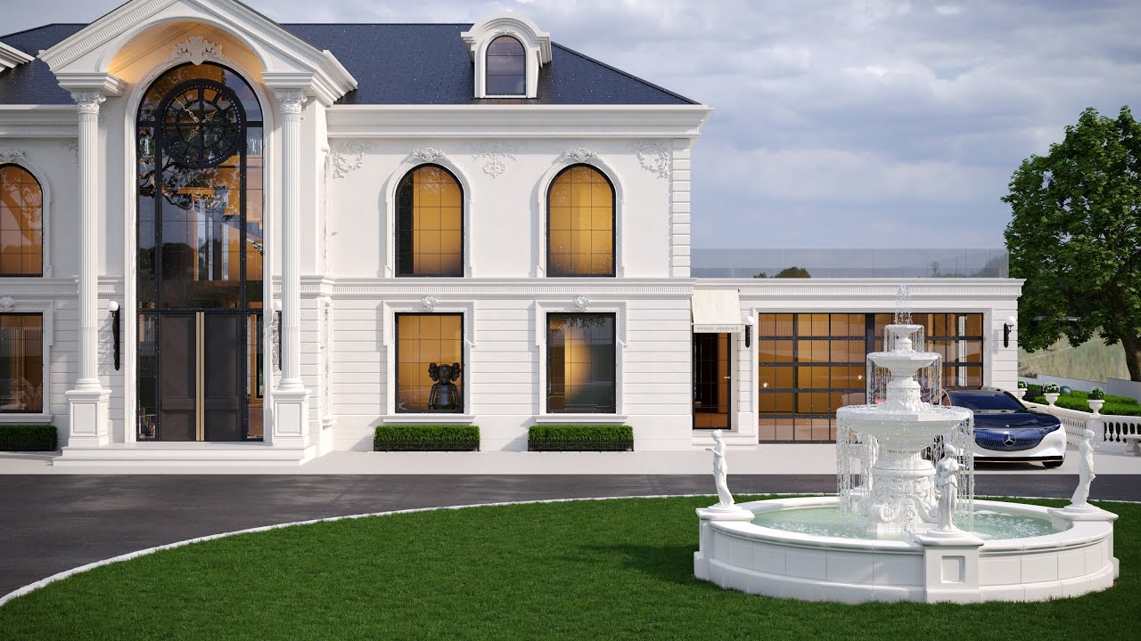 Architectural design project in New York, reconstruction of American COLONIAL RESIDENCE.