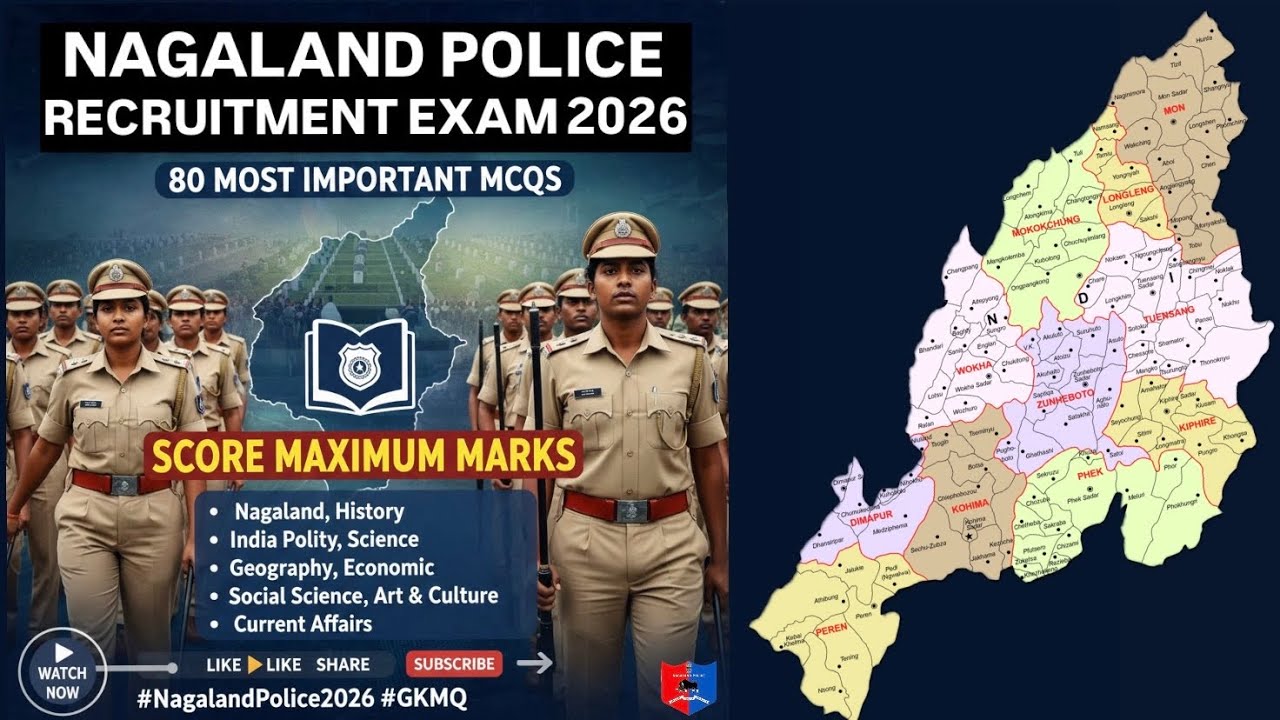 NAGALAND POLICE EXAM 2026 🚨 | TOP 80 MCQs | Full Length Mock Test | MOST IMPORTANT QUESTIONS 