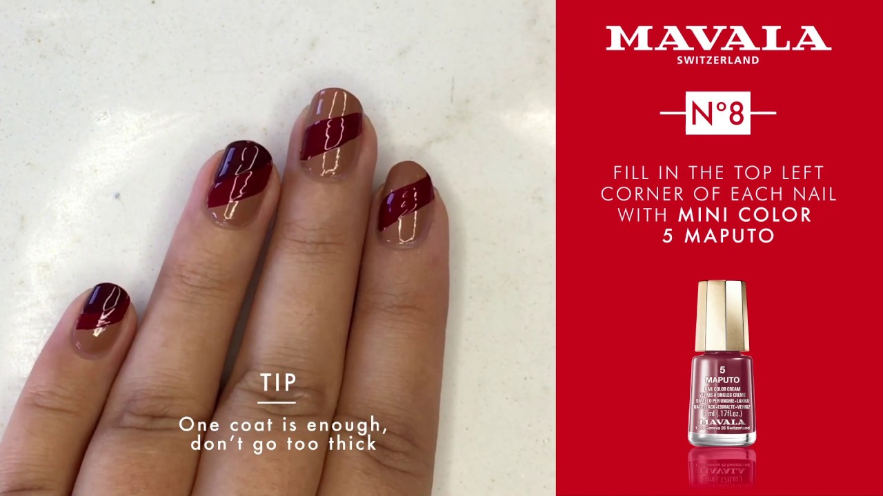 Mavala Diagonal Retro Strip Manicure Tutorial
