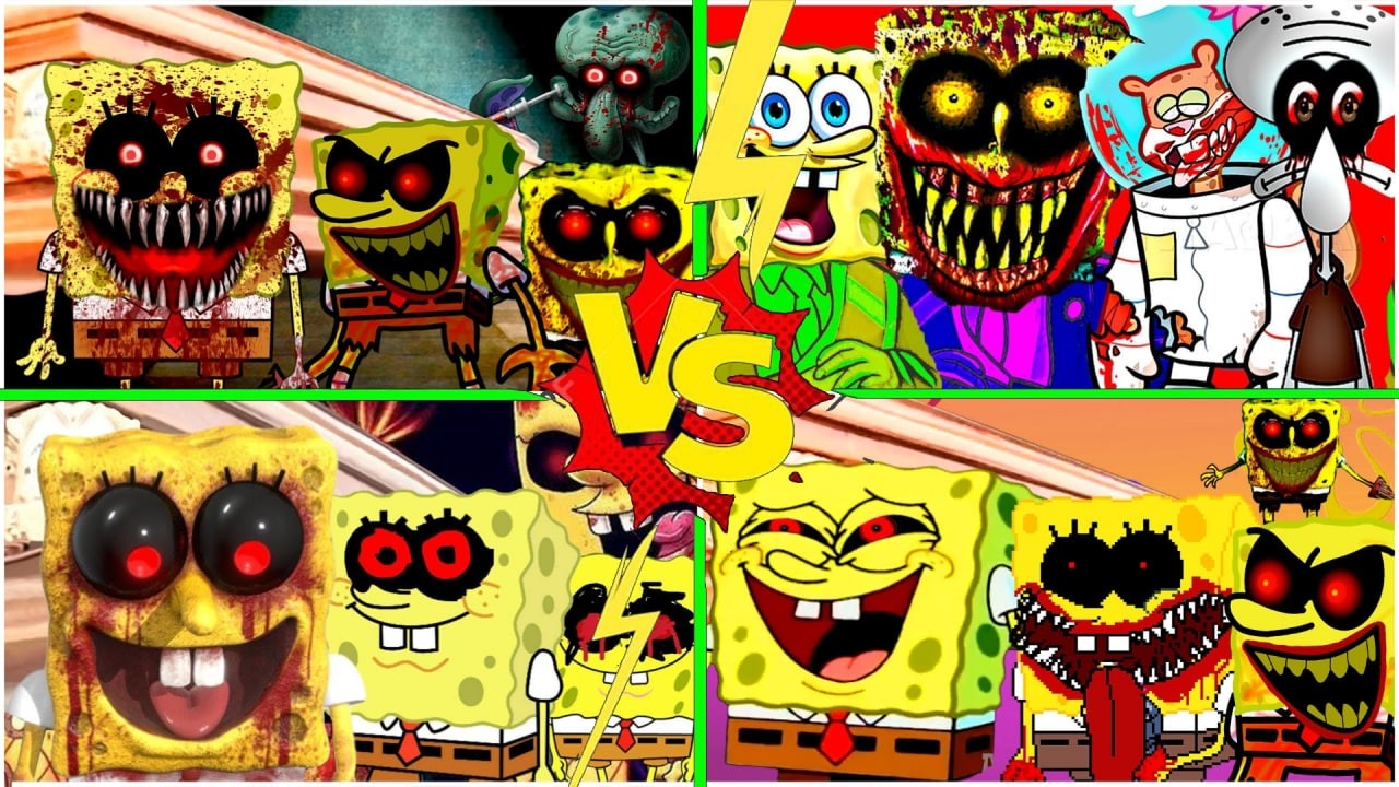 SpongeBob SquarePants vs Squidward Tentacles vs Patrick Star vs Mr crabs Tiles hop