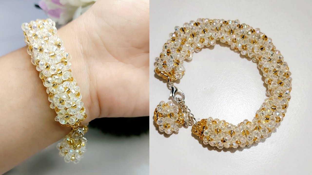 ✨ DIY Crystal Beaded Bracelet | Handmade Jewelry Tutorial | Elegant Bracelet Making 💎