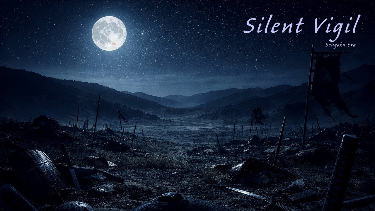 Silent Vigil | Sengoku Japan Ambience for Sleep | 1-Hour Quiet Battlefield Night