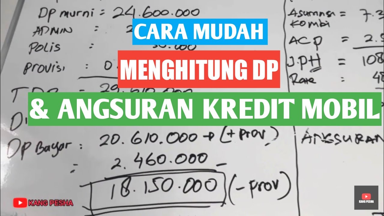 Cara Hitung DP dan Angsuran kredit Mobil
