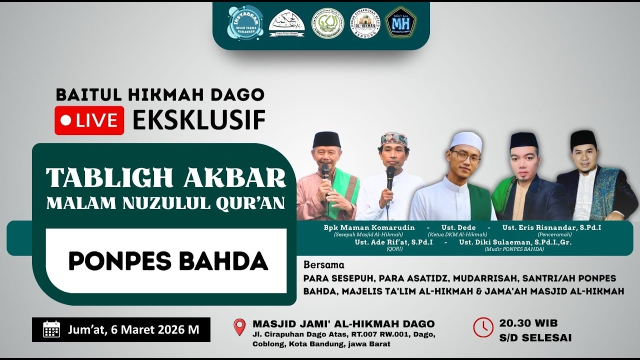 LIVE TABLIGH AKBAR PERINGATAN MALAM NUZULUL QUR'AN | PENCERAMAH : UST. ERIS RISNANDAR, S.Pd.I