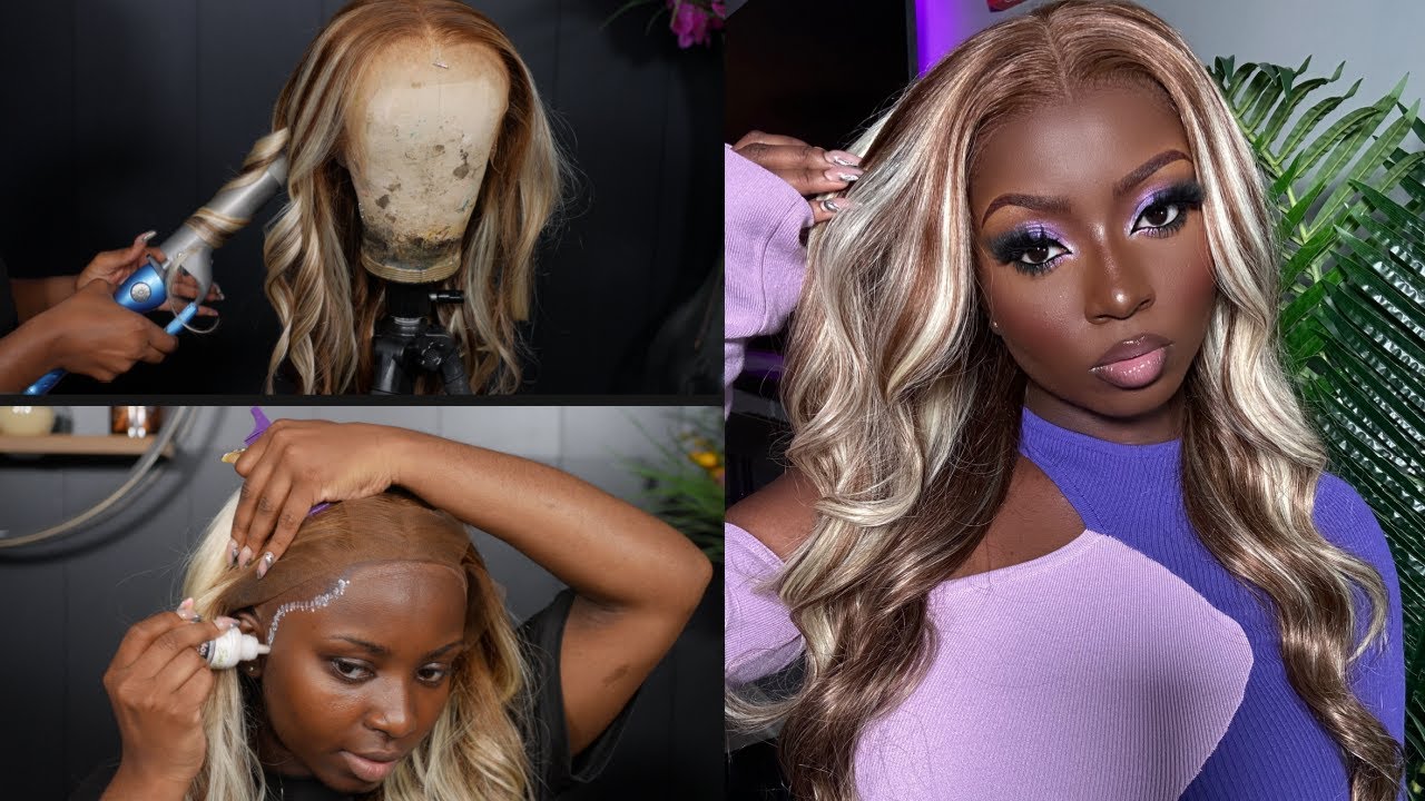 Blonde Highlights Frontal Wig Install | Wiggins Hair