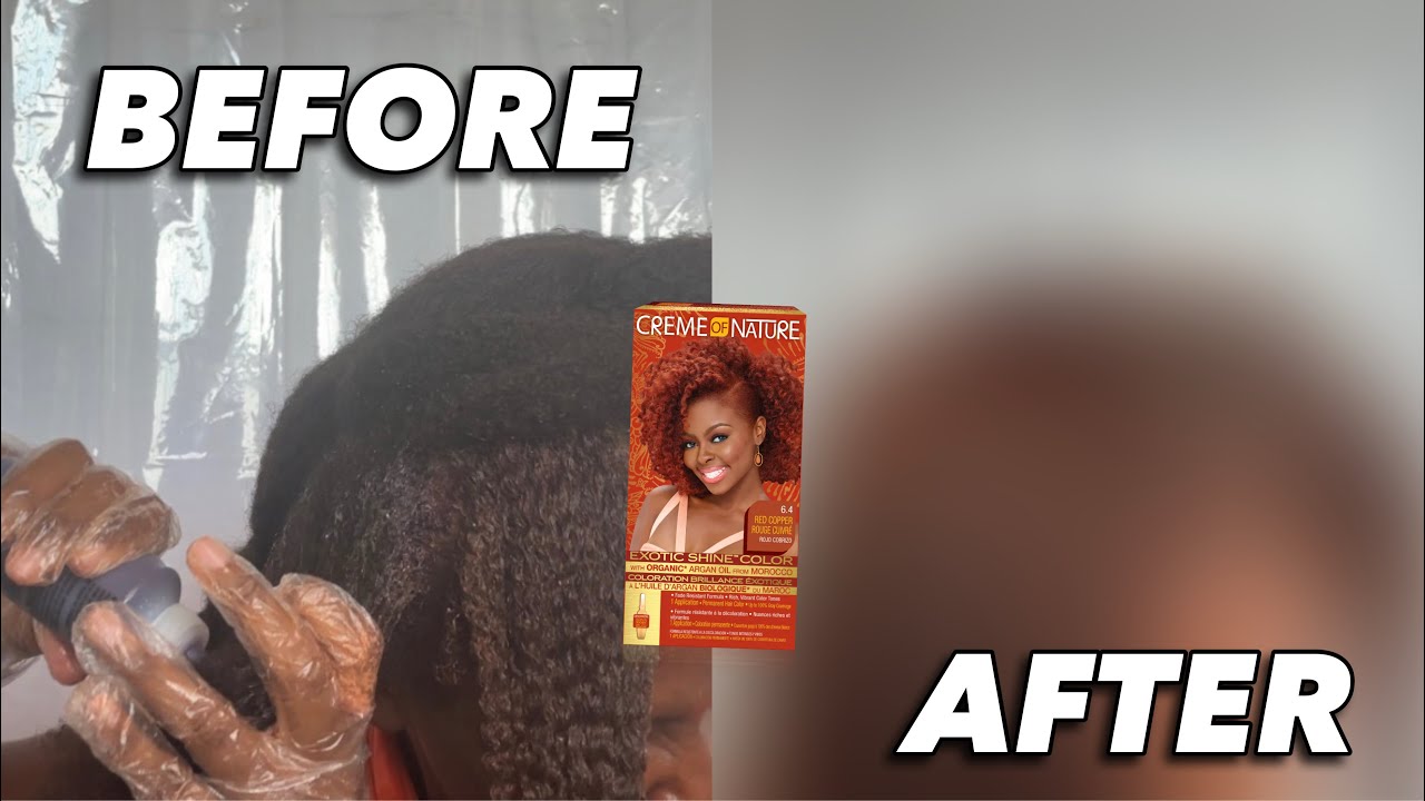 CHILEEE.. I Dyed My Type 4 Hair at Home WITHOUT Bleach | CREME OF NATURE RED COPPER DYE