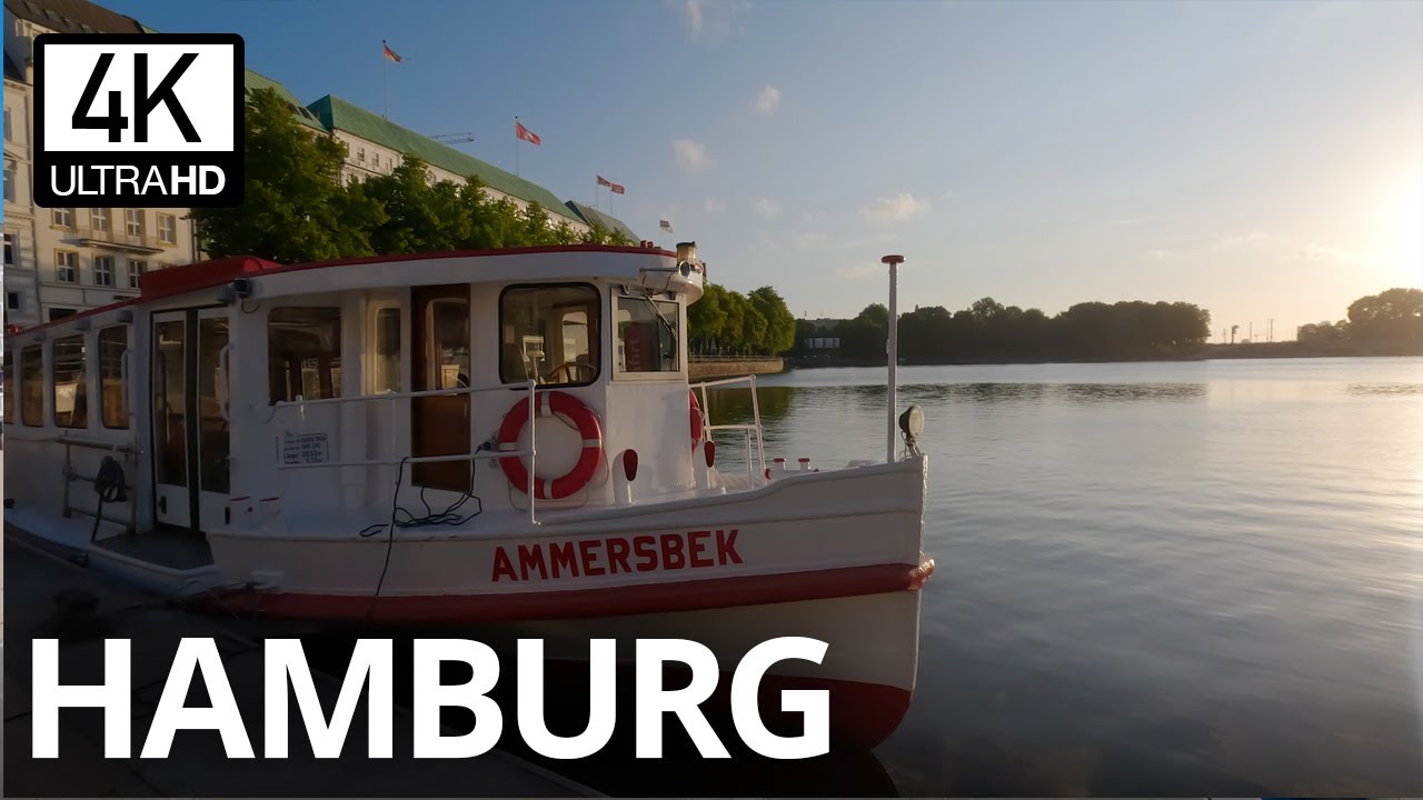 Binnenalster Spaziergang zum Sonnenaufgang in Hamburg, Deutschland ☀️