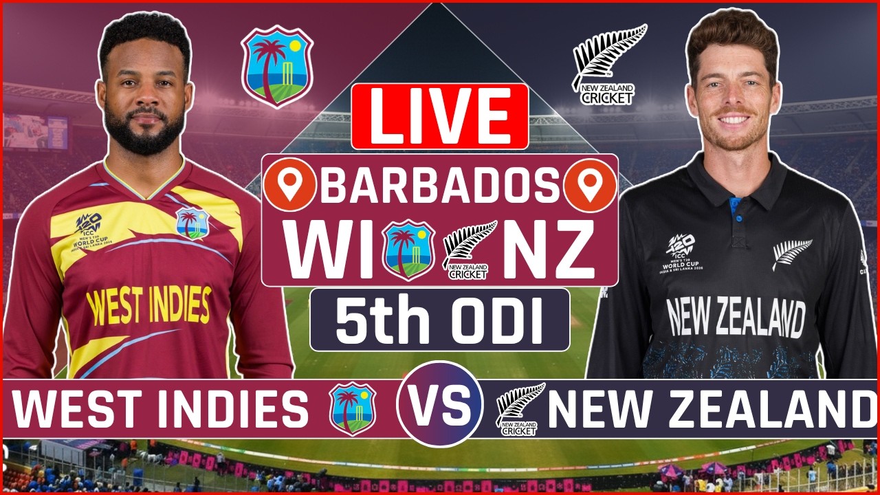 West Indies vs New Zealand 5th ODI Live Score | WI vs NZ 5th ODI Live Audio Commentary