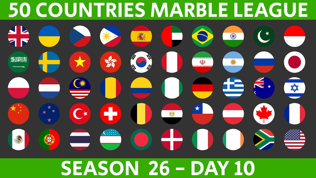 50 Countries Marble Race League Season 26 Day 10-/10 Marble Race in Algodoo