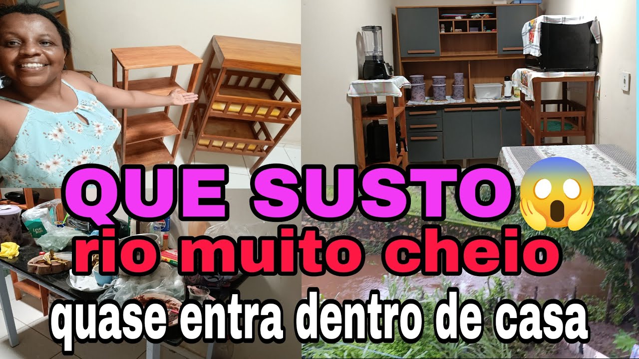 QUE SUSTO 😱 🌧️O RIO QUASE INVADE MINHA CASA🥹ELA FOI EMBORA COMPREI MINHAS MEZINHAS DE UTENSÍLIOS 😍