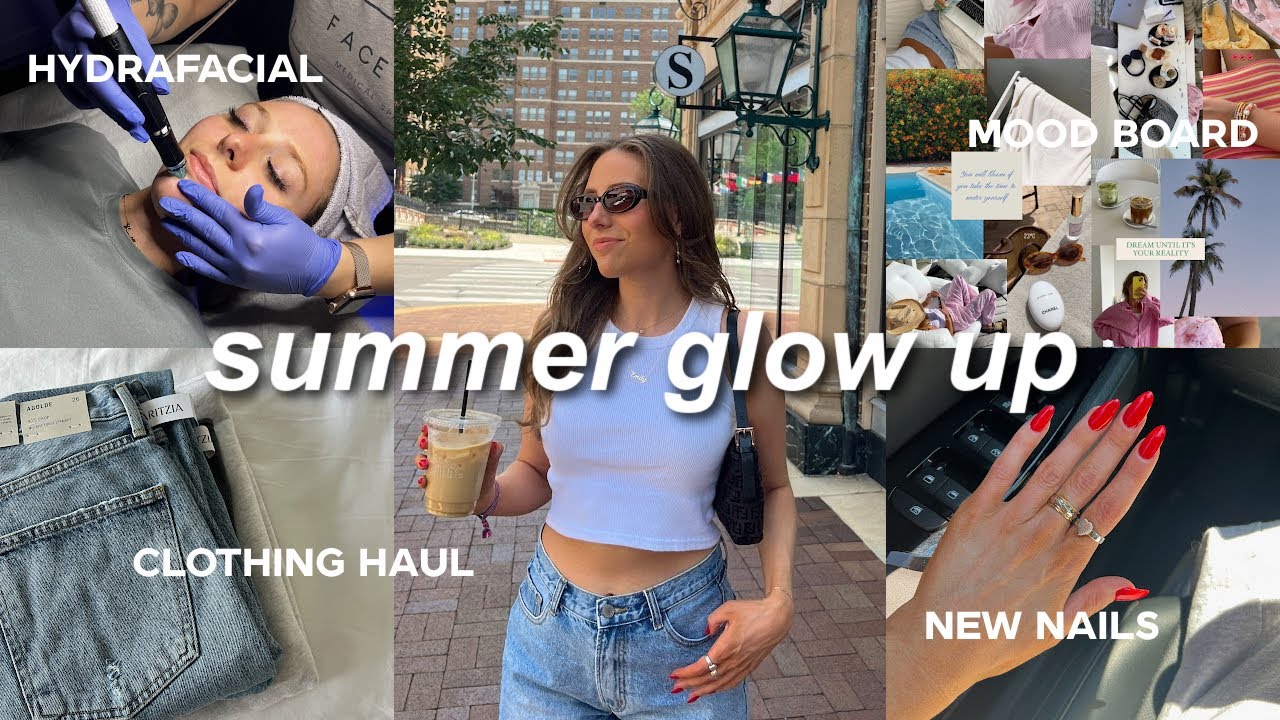 SUMMER GLOW UP & PREP 🌺 nails, facial, self tan, shopping + haul, vision board, & more!