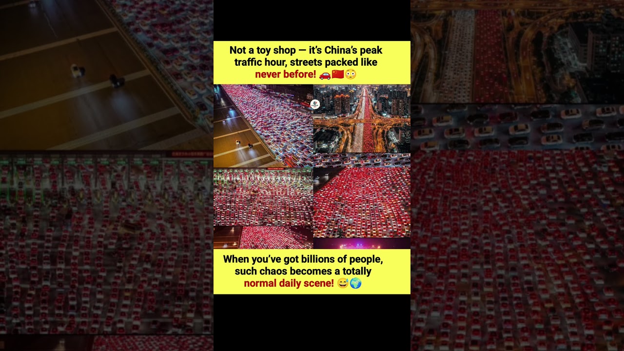 China&rsquo;s Streets During Peak Traffic &ndash; Insane Crowd Chaos! 🚦 #ChinaTraffic #BusyStreets