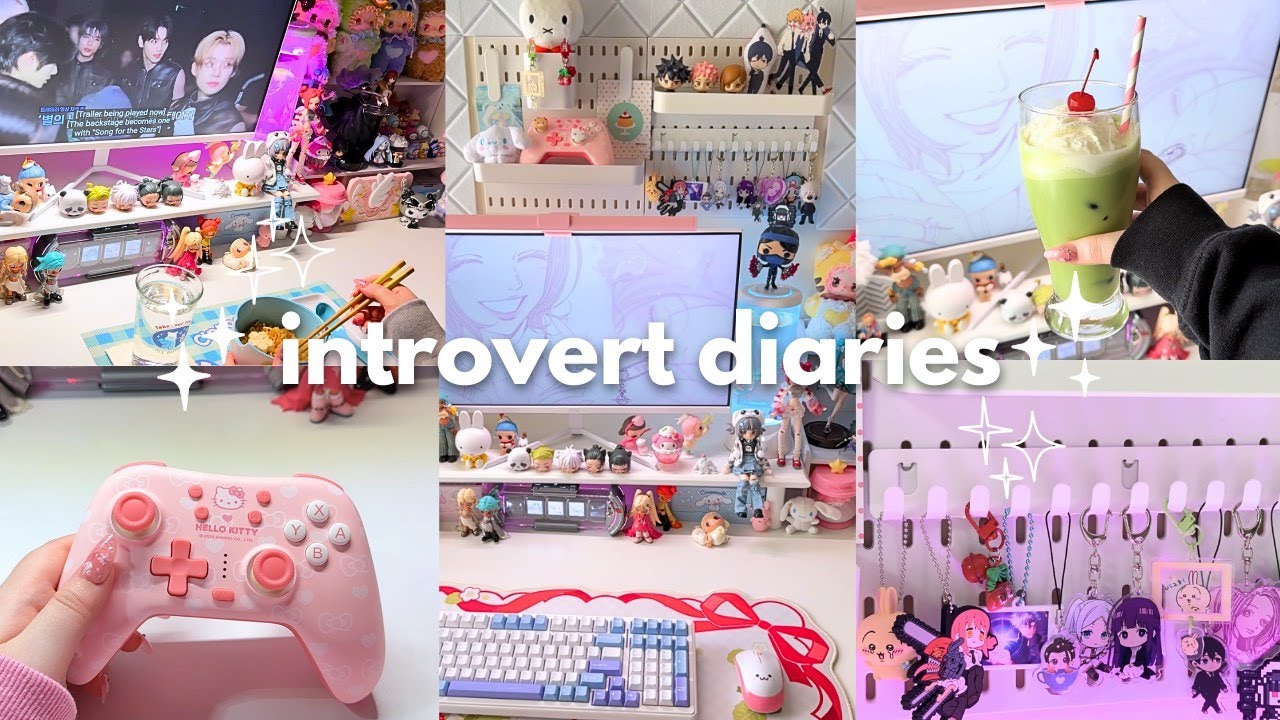 a cozy day in my life vlog 🍒⭒˚ cream soda inspired matcha, hello kitty controller, ramen, gaming⭐
