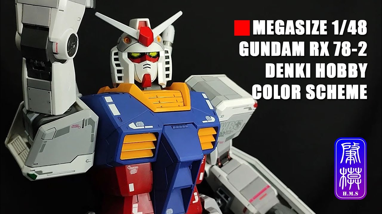 Megasize Gundam RX-78 Denki Hobby Custom Color Version Assembly & Painting