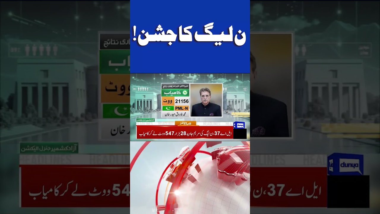 AJK Elections | PMLN Celebrate Victory! 07PM Headlines #shorts #headlines #ajkelections