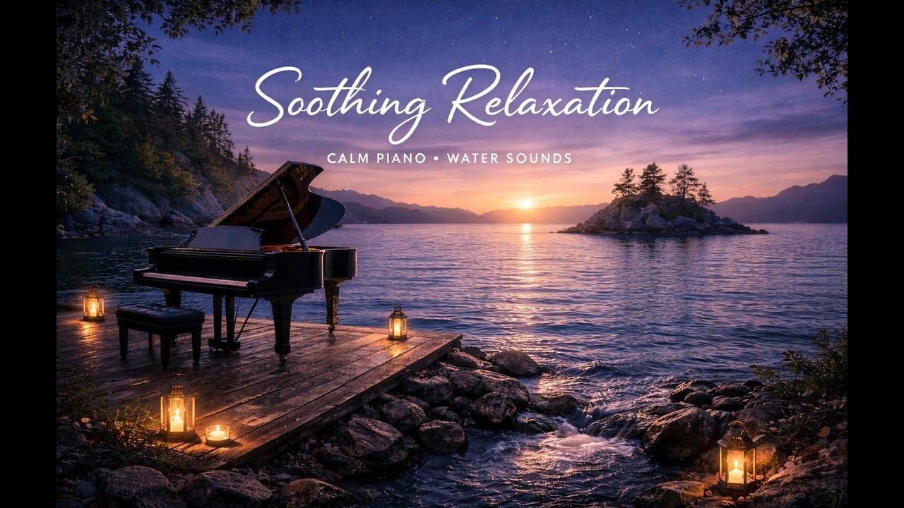 Soothing Relaxation.CALM PIANO . WATER SOUNDS.