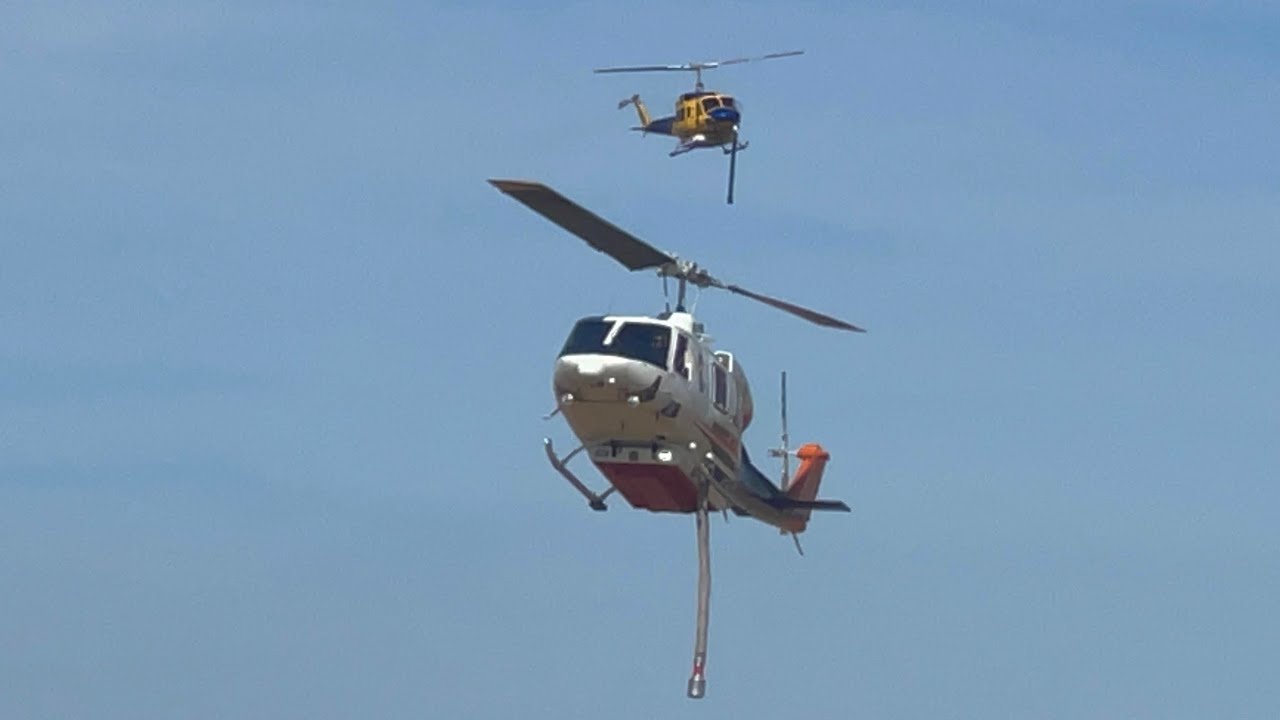 Helitak 428 and 672 Departing and Arriving at Busselton Airport.