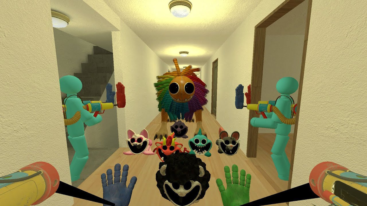 NEW MONSTERS! Baba Chops & Yarnaby Chase 100 Players in Liminal Hotel in Garry's Mod Gmod