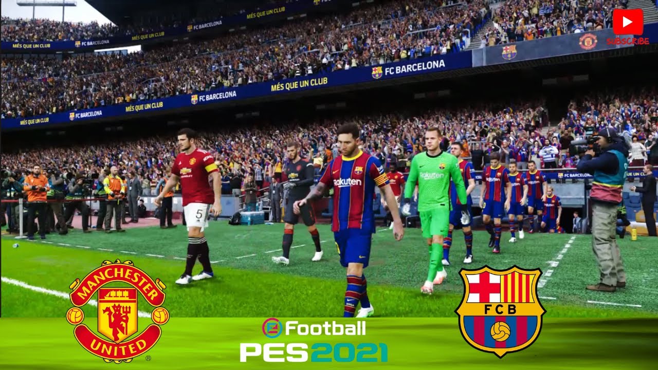 Fc Barcelona Vs Manchester United - full football Match / Pes 21