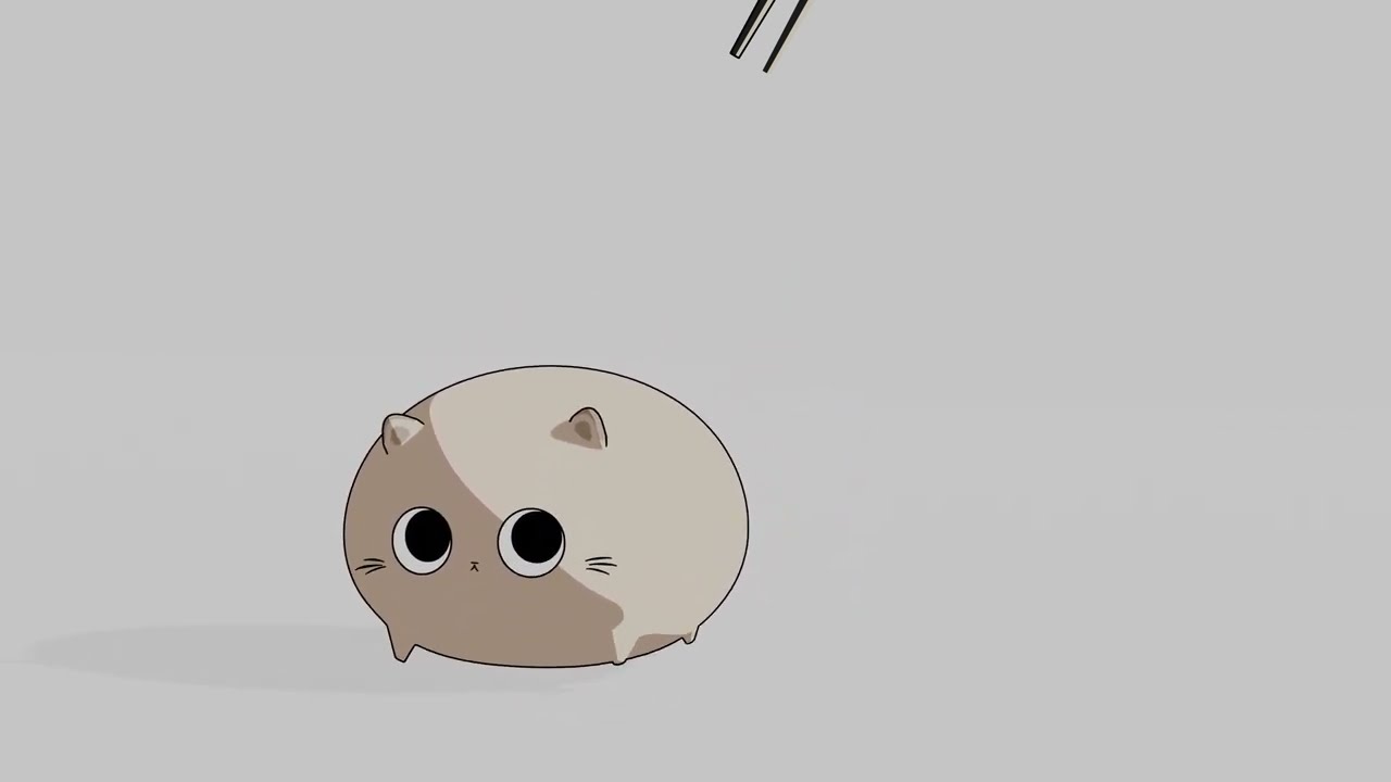 Chopsticks try to lift up chubby cat - (Blender Exercise)