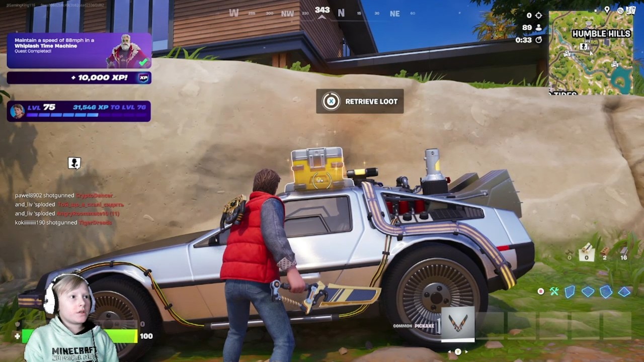 The Back To The Future Car Challenge In (Fortnite)
