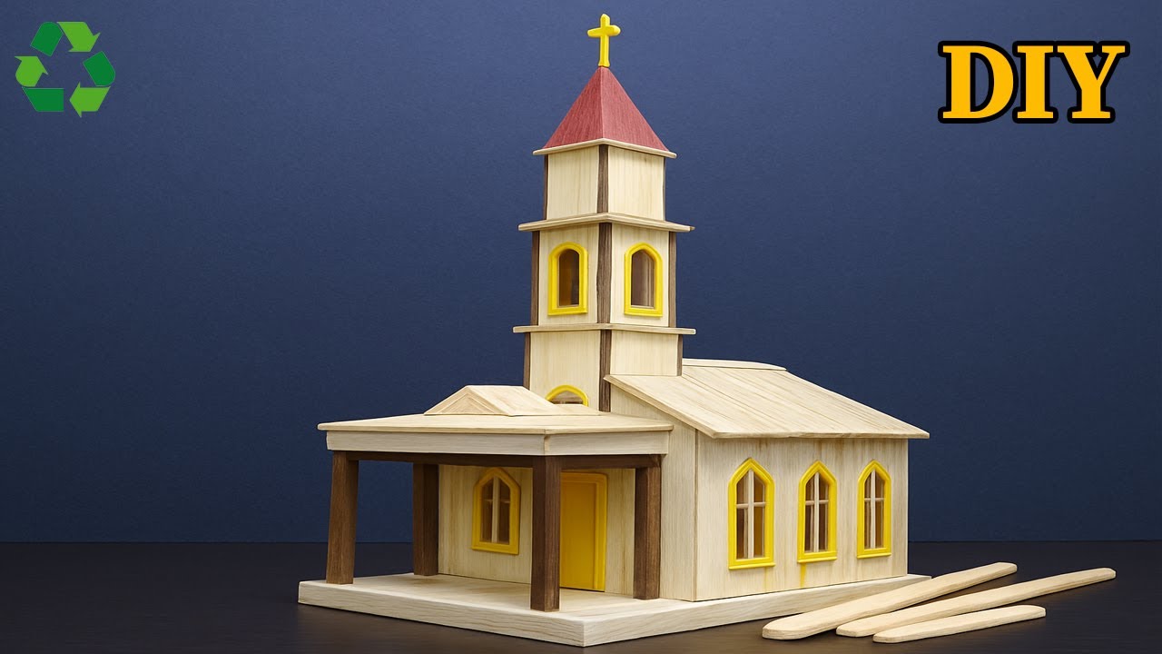 Transform Popsicle Sticks into a Stunning Mini Church! | Creative DIY Craft