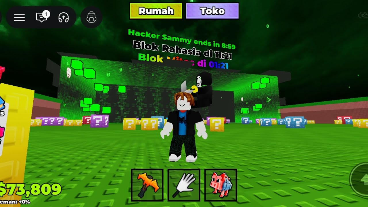 Ketika Aku Sedang Memecahkan Blok ! Hacker Sammy Mengejarku || ROBLOX