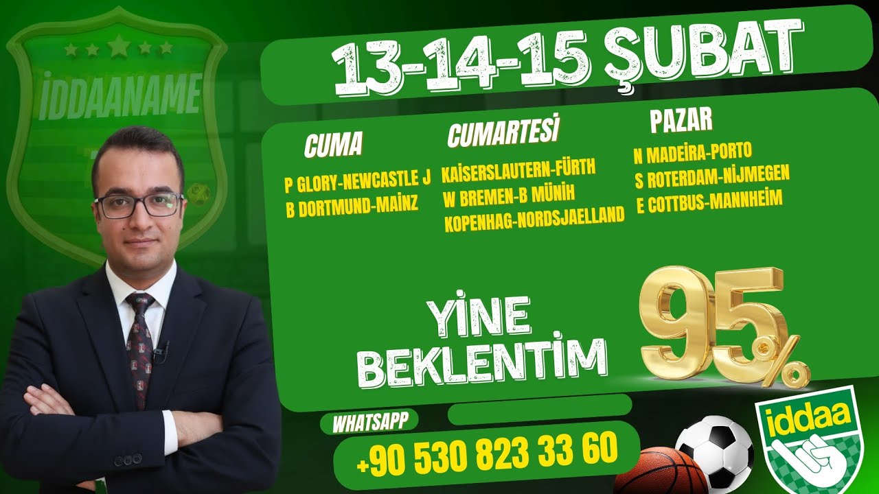 HARİKA B&Uuml;LTEN | 13 14 15 Şubat İddaa Tahminleri