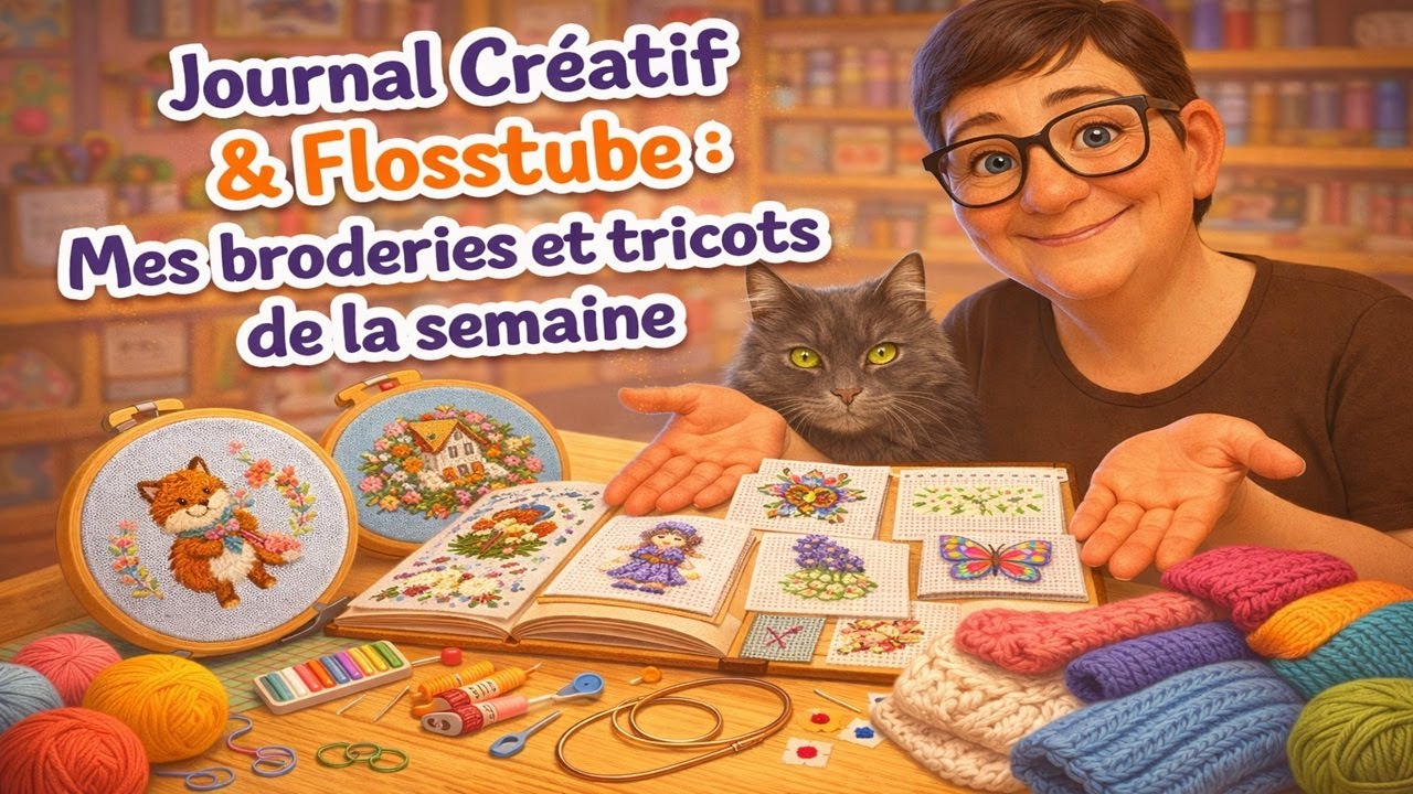 Journal Créatif 🪡 Flosstube # 128 🪡 Petits points et grands fous rires 🤣🥰🤣