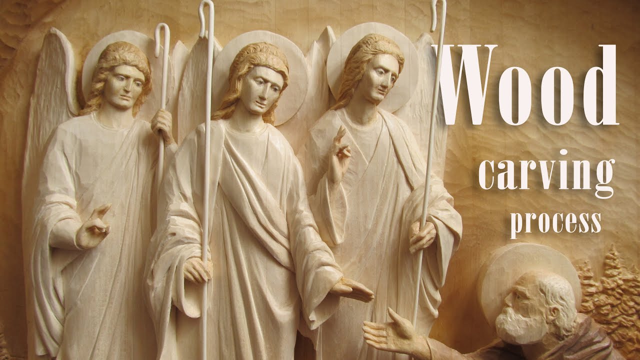 Wood carving - The Apparition of the Holy Trinity. Alexander Svirsky