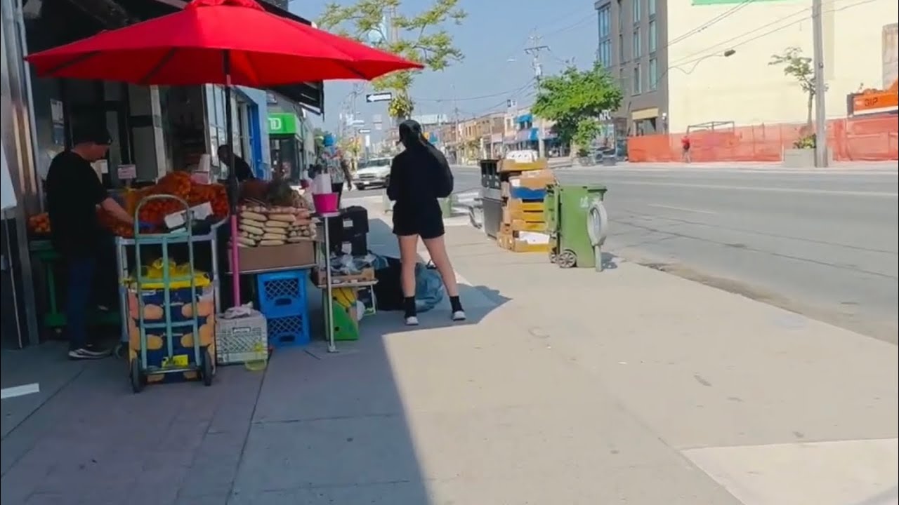 Riding | Walking tour @ Eglinton west corner Dufferin st. Toronto Canada...