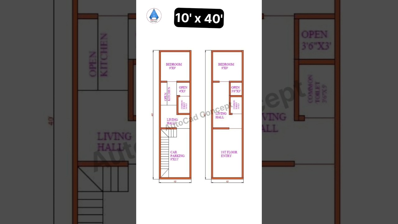 10x40 House Plan | 10 by 40 House Plan Design #shorts #homedesign #design #architecture