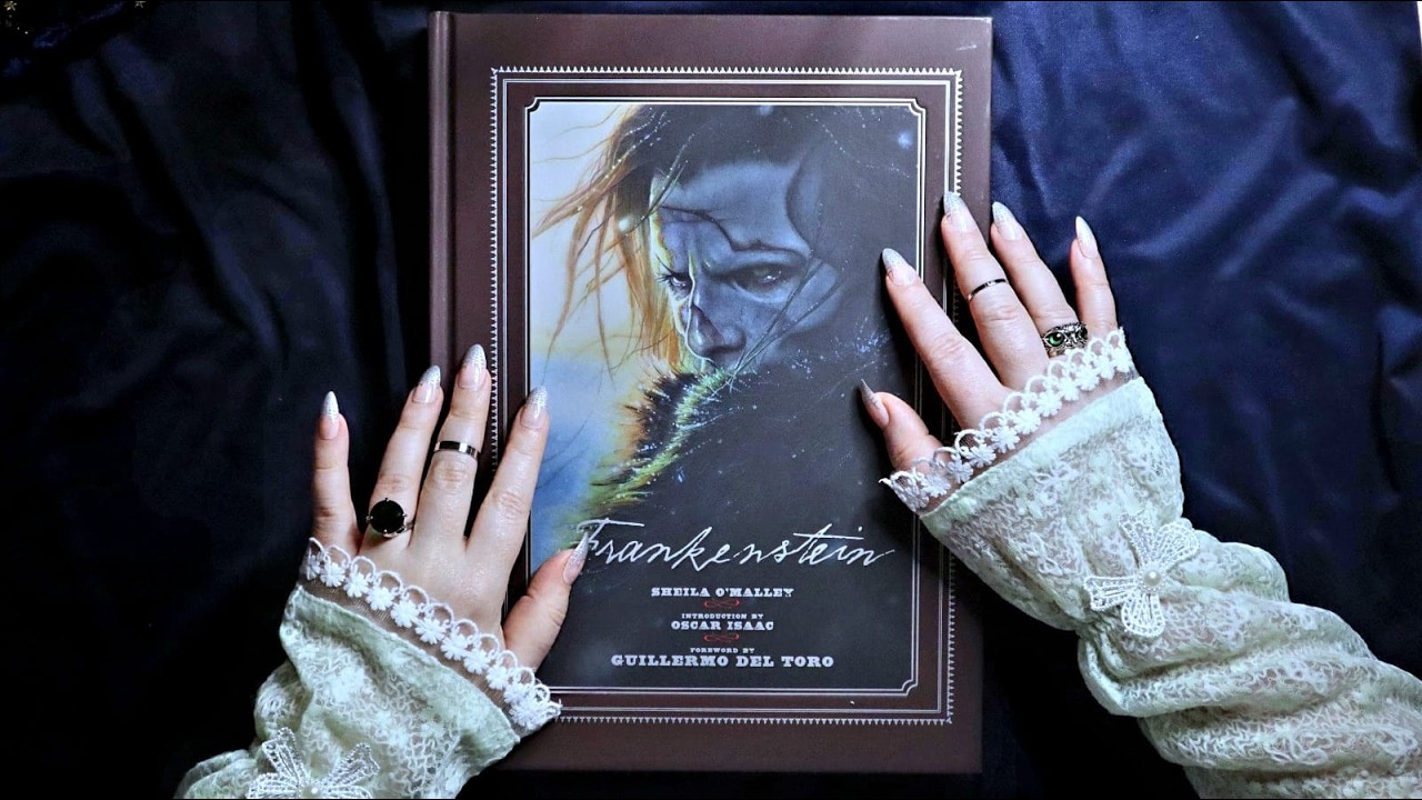 ASMR Frankenstein Movie Art book flip through (No Talking)