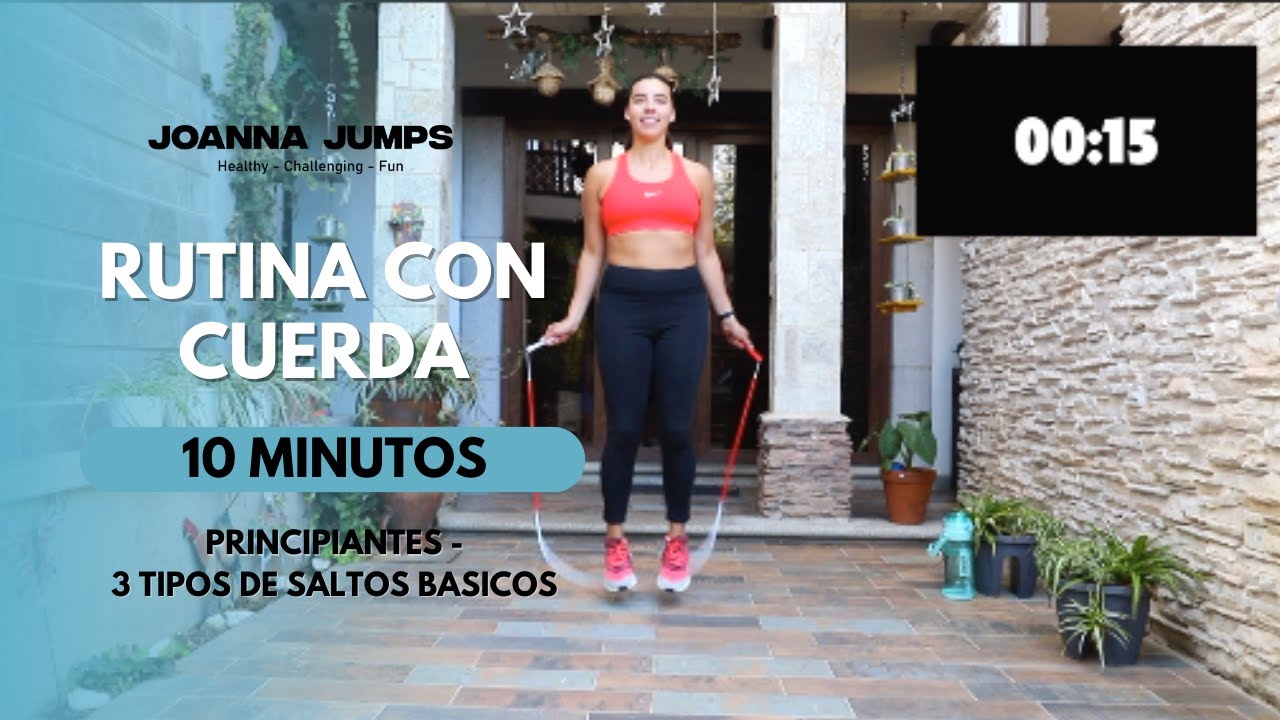 Rutina para Saltar la Cuerda con 3 tipos de saltos básicos - 10 Minutos - Principiantes