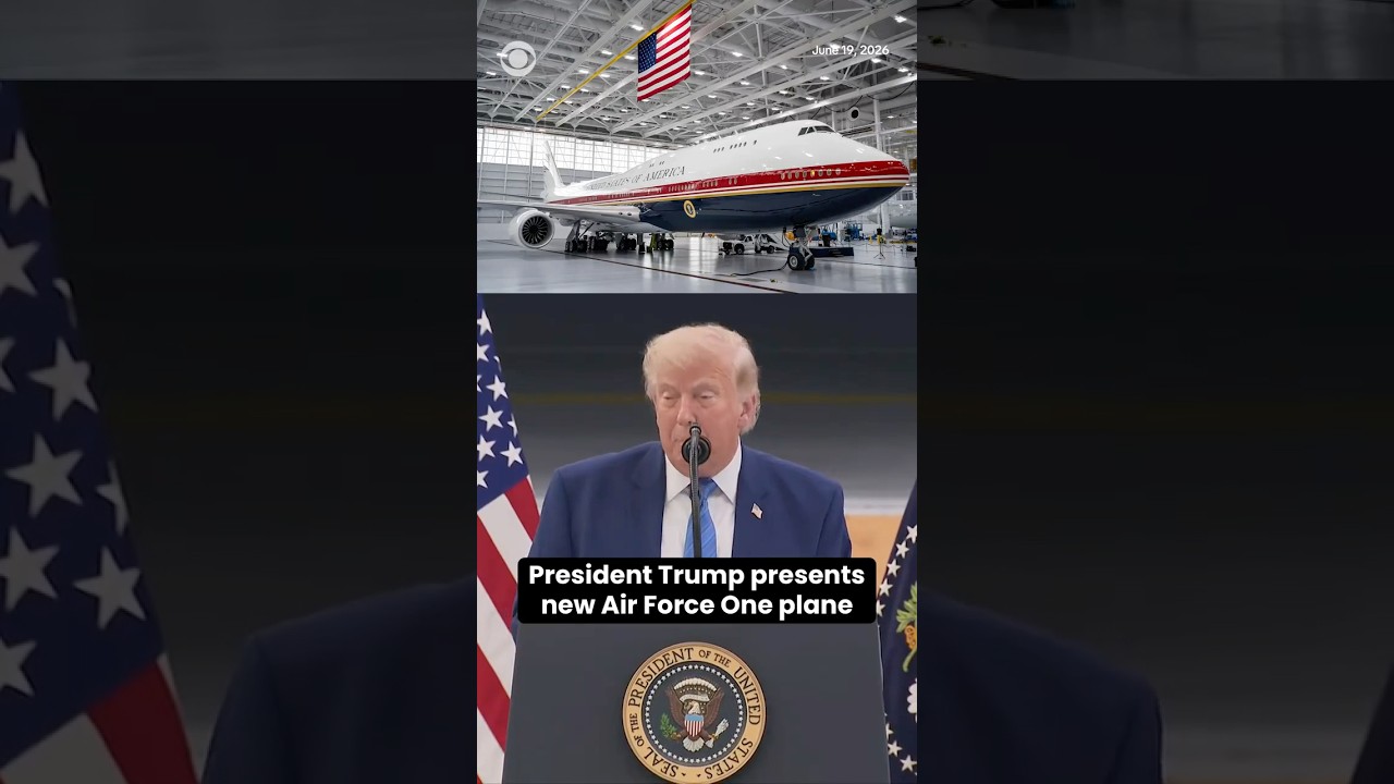 Trump presents new Air Force One plane #shorts