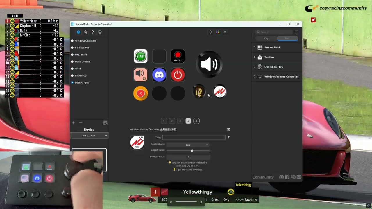 Stream Dock Mirabox N4 for Sim Racing