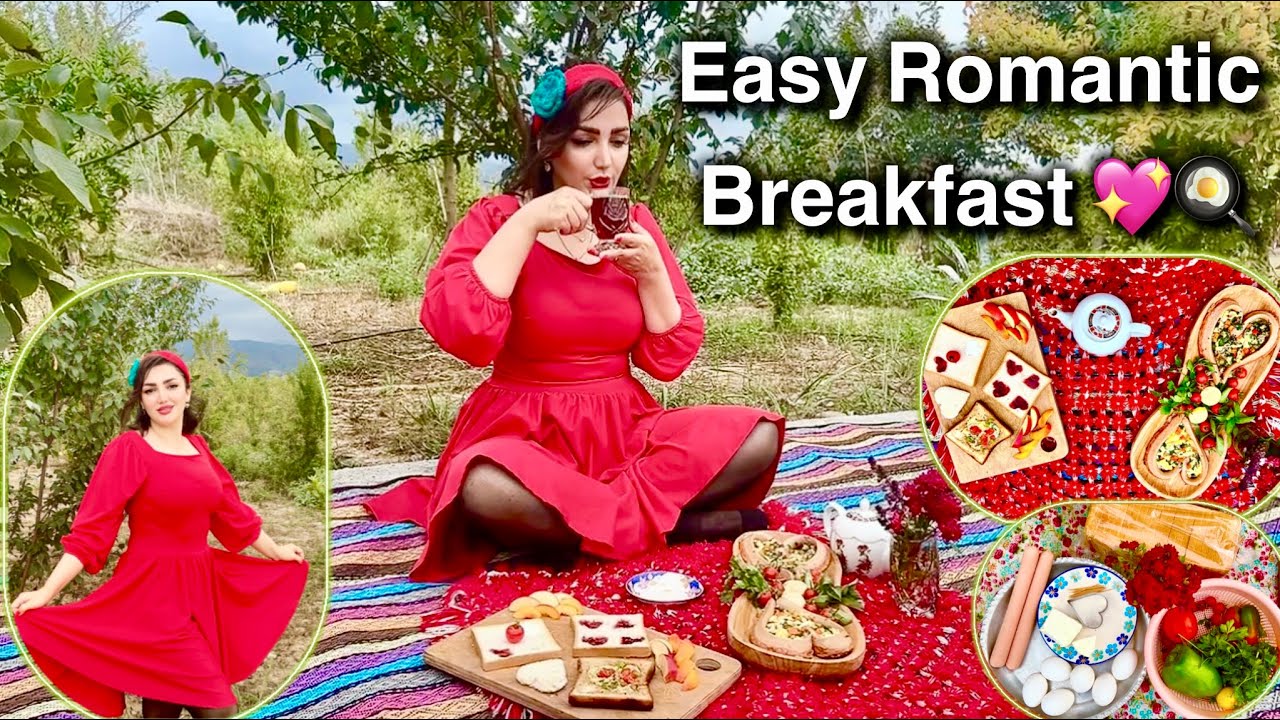Romantic Breakfast in Nature 💖|  Easy Heart Shaped Food Ideas
