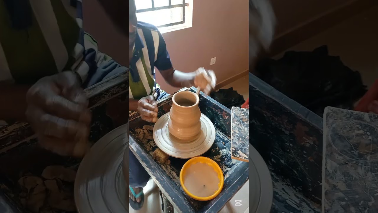 Throwing a pottery bubble vase 