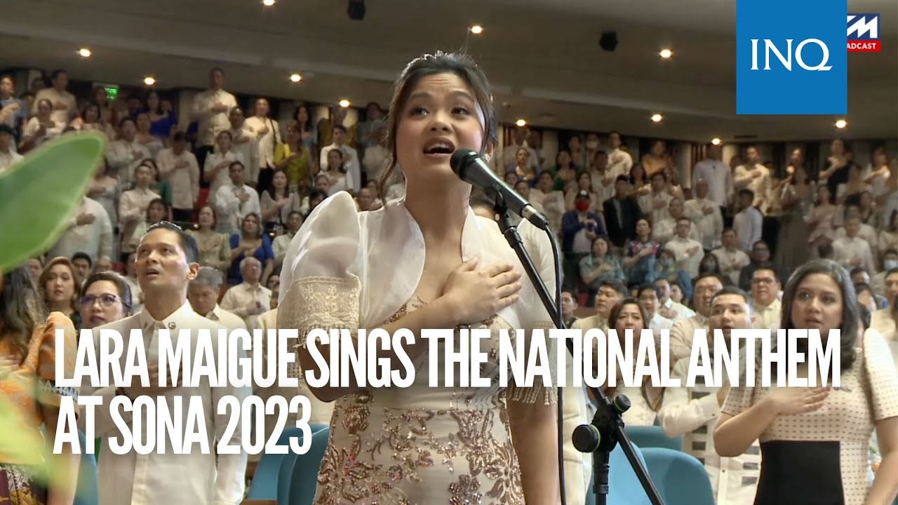 Lara Maigue sings the national anthem at SONA 2023