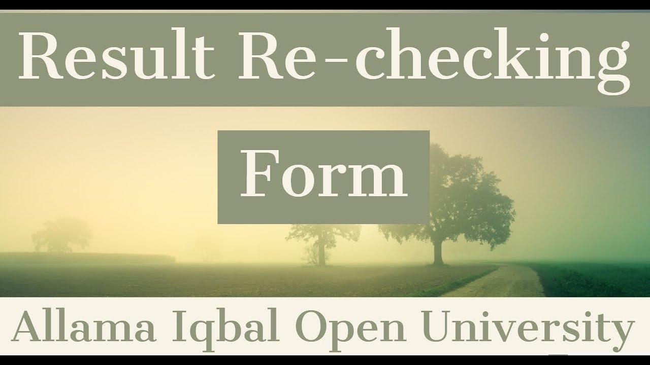 Result Re-checking Form |AIOU INFO