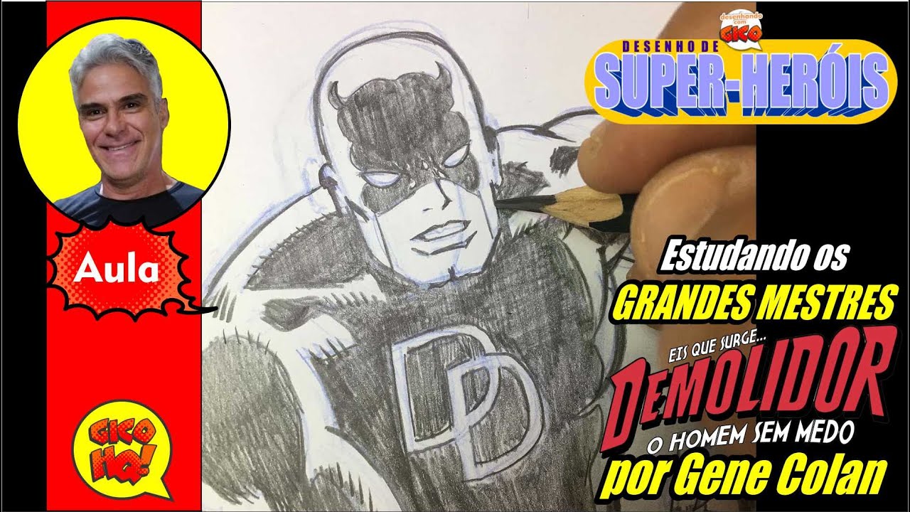 CURSO DESENHO DE SUPER-HERÓIS: desenhando o DEMOLIDOR (clássico)