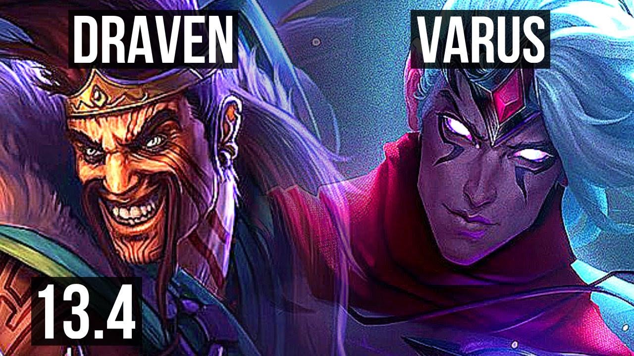 DRAVEN & Pyke vs VARUS & Kalista (ADC) | Rank 3 Draven, Quadra, 700+ games | KR Challenger | 13.4