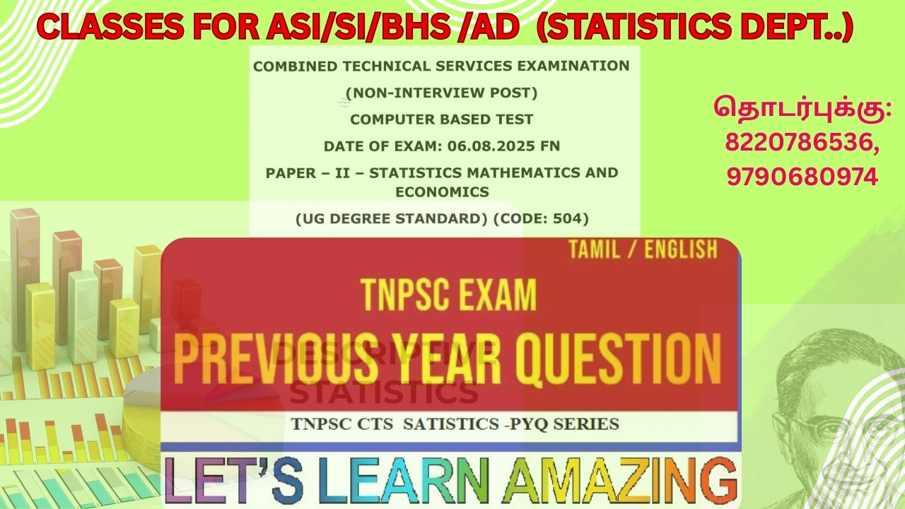 ASSISTANT STATISTICAL INVESTIGATOR - REGRESSION TNPSC PYQ