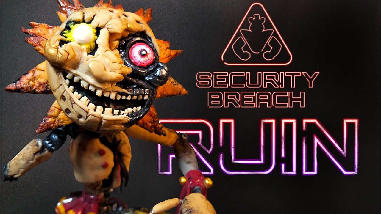 I made RUINED SUNDROP From FNAF SECURITY BREACH DLC★  Polymer clay tutorial
